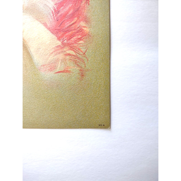 Victorian Art Print Women Wearing Headed Fox Muff Stole Lithograph 1910 Original - Picture 4 of 4